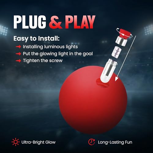 Glow in the Dark Lacrosse Ball | Night Practice & Training Equipment for All Ages | 2 Pack Official Size & Weight | Lacrosse Gift | LED Red