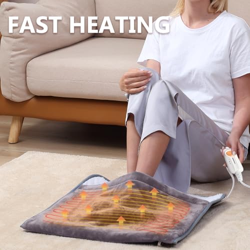 Gintao Electric Heated Foot Warmers for Feet,22"×20" Soft Foot Heating Pad - color: Gray