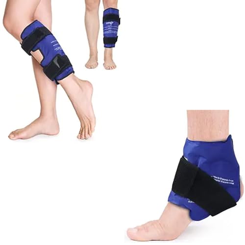NEWGO Bundle of Shin Splint Ice Pack and Ankle Ice Pack Wrap