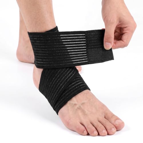 2 Pack Ankle Support Brace Elastic Breathable Wrap Arch Support Bandage