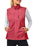 Little Donkey Andy Women's Lightweight Vest Windproof Sleeveless Jacket - color: Red, size: Small