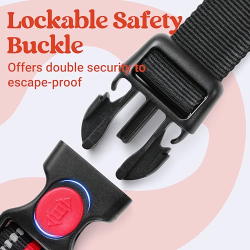 rabbitgoo Large Dog Harness, Easy Wear with 3 Buckles and Lift Handle - color: Red, size: Small