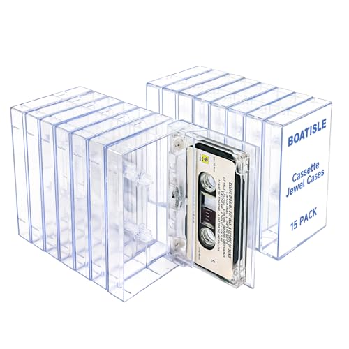 Clear Cassette Tape Storage Cases，Audio Storage Solution 15Pack