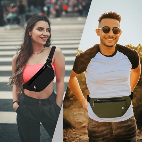 Fanny Pack for Women Men,Crossbody Water Resistant Sports Waist Bag Pack - color: 1pack-khaki