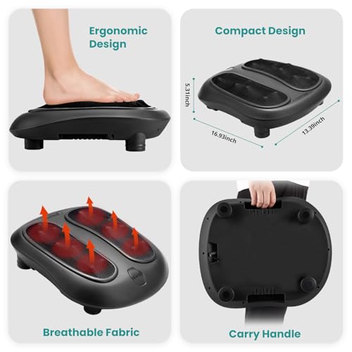 Nekteck Foot Massager with Heat, HSA Eligible FSA Massage Tools Gifts - color: Black