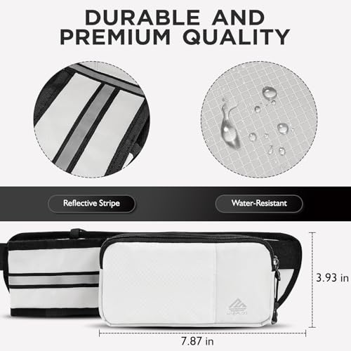 Fanny Pack for Women Men with Water Bottle Holder,Waist Bag for Hiking,Travel,Running,Dog Walking,Workout,Cycling (White) - color: White