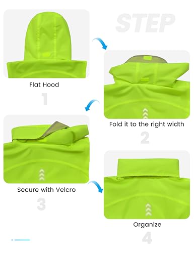 Little Donkey Andy Men's Hooded Cycling Vest - color: Fluorescent Yellow, size: Large