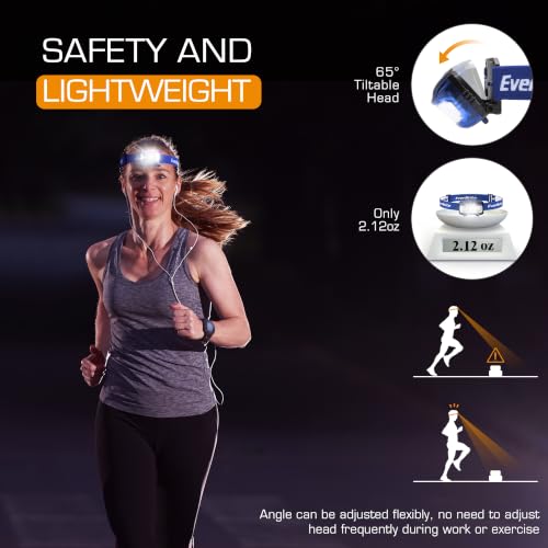 EverBrite Headlamp, 300 Lumens LED Head Lamp for Kids & Adults, Red Light - color: Sapphire Blue