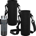 FillTouch 2 Pack Insulated Neoprene Water Bottle Holder Carrier with Adjustable Strap - Hands Free Sling Bag for 17oz/500ml Standard Bottles for Walking, Gym, Hiking, Commuting