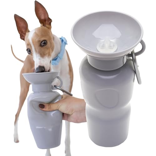 Springland 22oz Classic Portable Dog Water Bottle with Built-in Bowl, Gray - color: Gray, size: 22oz Classic