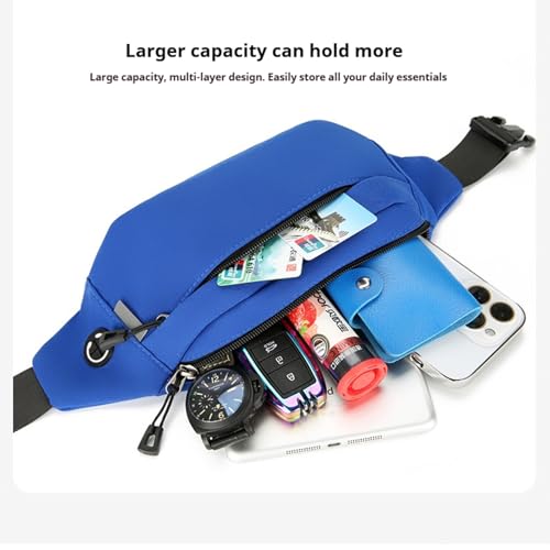 Fanny Pack for Men Women, Waterproof Lightweight Adjustable Black - color: Black