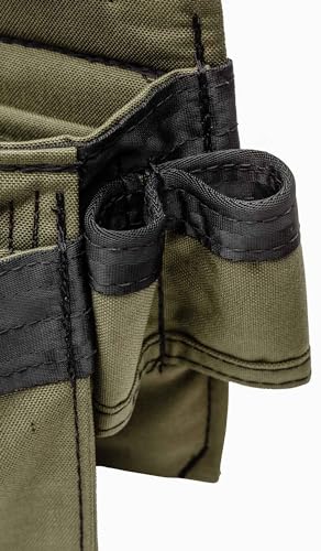 The Diamondback Eagle Tool Pouch - Modular Utility Pouch for 4" Tool Belts - Ideal Carpenter & Electrician Tool Pouch for Nuts, Punches & Fasteners - style: Ranger Green - Left Side