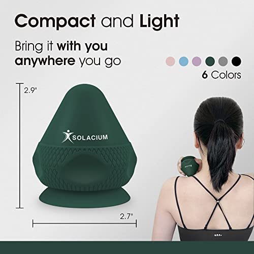 Solacium Mountable Massage Therapy Tool - Multi-Surface Suction Cup Wall Massage Tool for Sore Muscles, Myofascial Release, Stress Relief, Trigger Point and Deep Tissue Massage (Dark Green) - color: Dark Green
