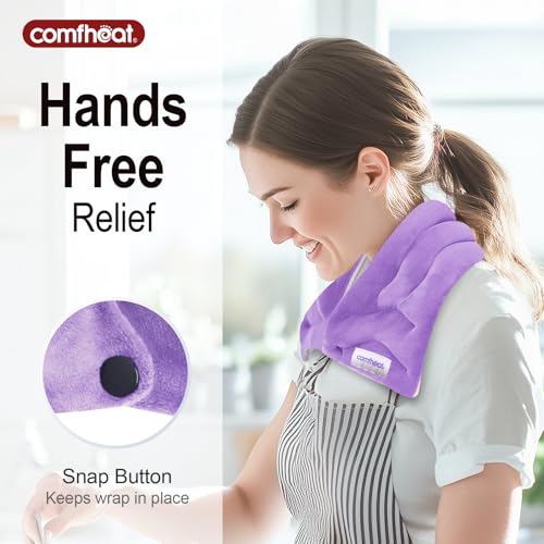 Neck Heating Pad Microwavable for Pain Relief, FSA Eligible HSA - color: Purple