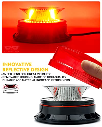 LUMENIX LED Rooftop Mini Beacon Lights Bar, Red - color: Red
