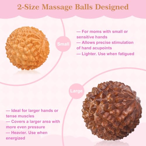 Gwabee 2 Pcs Massage Birthing Balls, Acupressure Balls for Labor Pain - color: Cedarwood Ball
