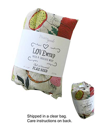 Microwavable LOVEwrap Neck & Shoulder wrap -Heated microwavable Warming Soothing Muscle Pain Relief Fatigue Relaxation - Unscented 6 x 24 - flaxsSeed - Natural Soft Cotton (Airplane) - color: Airplane
