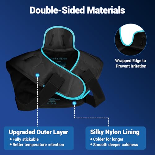 Comfytemp Large Ice Pack for Neck Shoulders Upper Back Pain Relief, Black - color: Black, size: Large