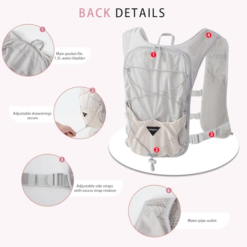 Running Hydration Vest Backpack with 1.5L Bladder for Men Women - color: grey, size: without hydration