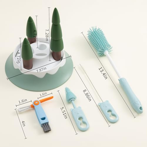 Baby Bottle Drying Rack and Cleaning Set，Xmas Surprise Gift for Newmom - style: Set, Z Blue
