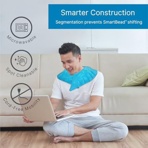 NatraCure Microwave Heating Pad for Neck, Shoulder & Back Pain Relief - Heated Wrap & Microwavable Warmer Moist Heating Pad with SmartBead Technology - Heat, Spa & Physical Therapy FSA - size: Neck