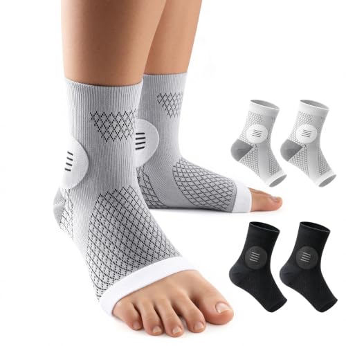 3 Pairs Neuropathy Socks for Women & Men, Toeless Compression Socks - color: Gray+Black, size: Medium