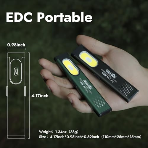 WARSUN T7 PRO Slim Rechargeable EDC Flashlight, Pocket Light - color: Green-1Pcs