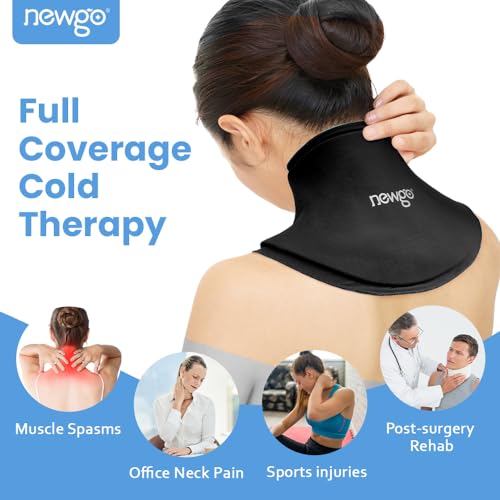 NEWGO Neck Ice Pack Wrap Gel, Ice Packs for Neck Reusable, Hot and Cold Compress, Relief of Pain, Swelling, Office Pressure and Surgery Recovery