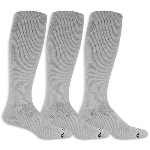 Dr. Scholl's Men's Athletic & Work Compression Over the Calf Socks - 1 & 3 Pair Packs - Fatigue Relief - color: Gray (3 Pairs), size: 13-15
