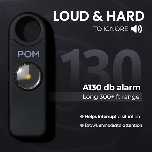 POM Pepper Spray & Personal Alarm Safety Kit – OC Self Defense Keychain Spray & Loud Emergency Alarm for Campus Safety, Women & Students - color: Black X Black, style: Keychain Model