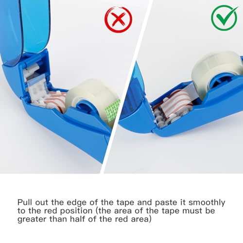 Eagle Automatic Tape Dispenser, Handheld & Portable Design, Office Tape Gun, One-Handed Operation with Safety Blade for Office, Home, DIY or Packaging (Includes 2 Free Tapes)（Blue） - color: Blue
