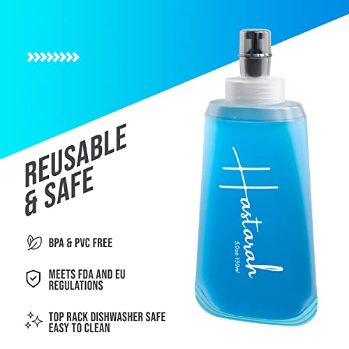 Flexible Collapsible Water Bottle (2-Pack) | 5oz, BPA/PVC Free, Ideal for Hydration Packs, Running, Hiking & Travel - size: 5oz-Two Pack