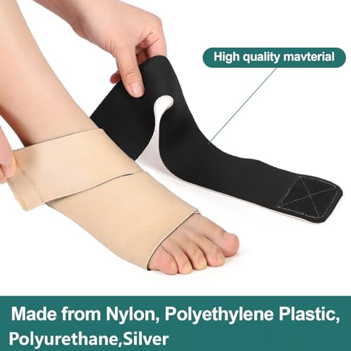 Geiserailie 2 Pcs Ankle and Foot Compression Wrap Adjustable Ankle Support Brace Lymphedema Wraps Medical Grade Compression Circulation Support Lymphedema Garments for Men Women 20-40mmhg