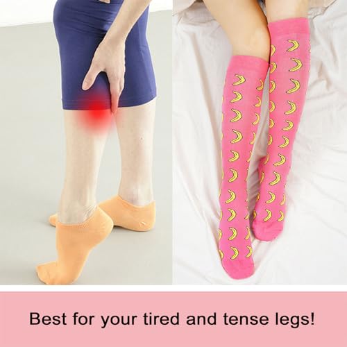 Junely Compression Socks for Women Knee High Funny Socks - color: A2-banana
