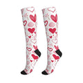 Compression Socks Knee High Support Stockings Women Men - color: Red Hearts
