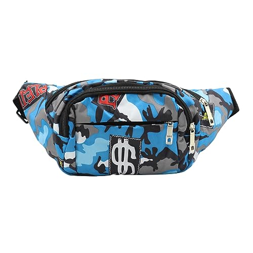 AIBEARTY Fashion Fanny Pack Small Checkered Waist Pack Belt Waist Bag Pack Pouch with Adjustable Strap for Sport Running,Camping,Trip - color: Blue 02