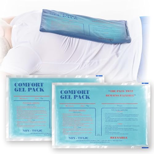 Flexible Reusable Gel Packs for Neck, Wrist, Arm, Back and Shoulder Pain Relief - Versatile Hot or Cold Gel Packs for Injuries, Sore Muscles or Toothache Pain Relief, Blue, 10" x 15", 2 Pack - size: 10"x15"-2 Pack