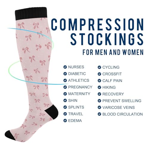 Wusikd Heartbeat Symbol Compression Socks for Women and Men Circulation Black Long Socks for Athletic Running 1 - color: Coquette