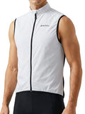 qualidyne Men's Windproof Cycling Vest, Full-Zip Sleeveless Bike Gilet - color: White, size: Large