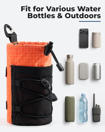 HowFly Backpack Water Bottle Holder for Backpack Straps Bottle Holder Pouch - color: Orange