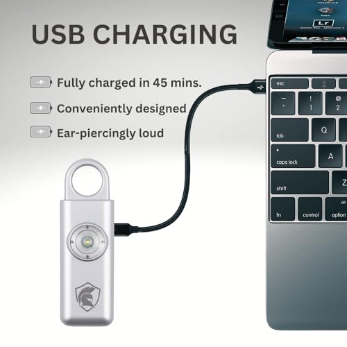 Personal Safety Alarm Rechargeable (Silver) - color: Silver