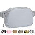 Pritent Fanny Packs for Women Crossbody Belt Bag With Zipper Back Pocket - color: Light Gray, size: Small