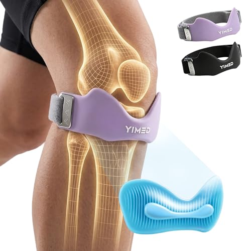 Patellar Tendon Support Strap, Silicone Knee Band for Pain Relief, Purple - color: Purple 1 Pack