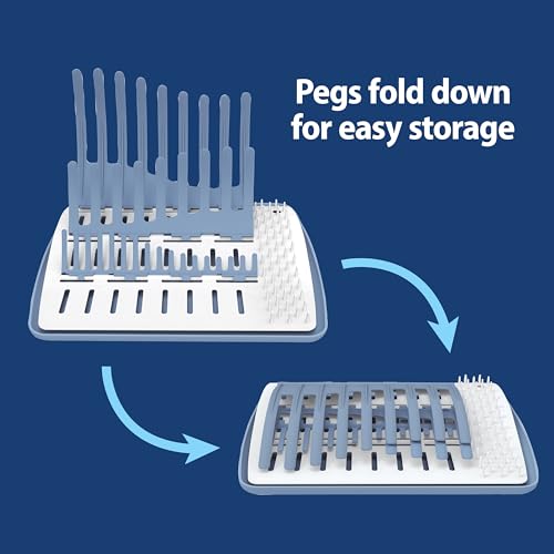 Dr. Brown's Folding Baby Bottle Drying Rack for Easy Storage - Dry Nipples,Pacifiers and Other Baby Essentials,BPA Free,(Pack of 6) - color: Folding Drying Rack (Pack of 6)