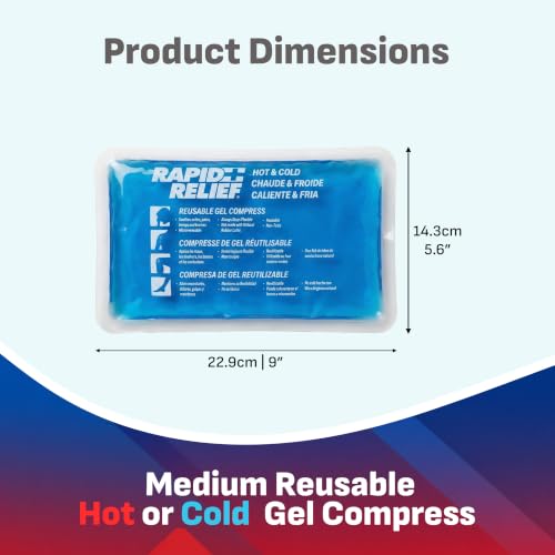 Rapid Relief Gel Ice Pack, Reusable Cold Pain Relief, Medium 5x9 Inch 1 Ct - size: 5 x 9 Inch