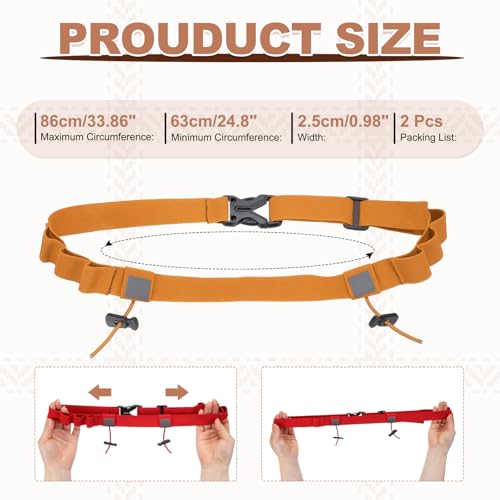 Bib Belt Race Belt Triathlon Running Number Holder 2Pcs Orange - color: Orange