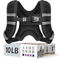 Zeerun Weighted Vest, 6/8/10/12/15/18/20/24/30LB for Men Women - color: Black, size: 10 Lb