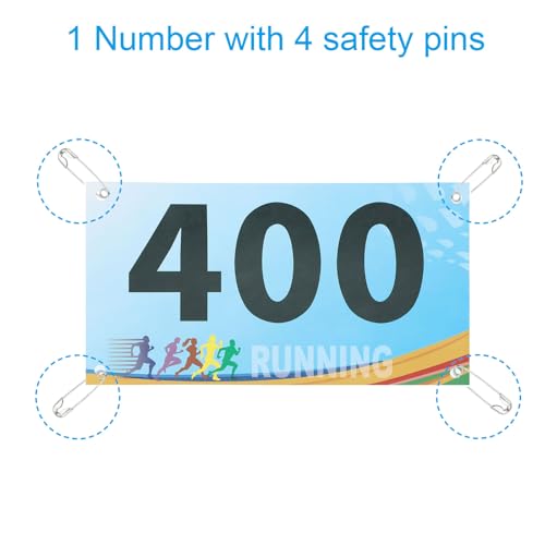 PATIKIL Tearproof Running Bib Numbers, Race Competitor Numbers - size: 7x4 Inch, style: 301-400