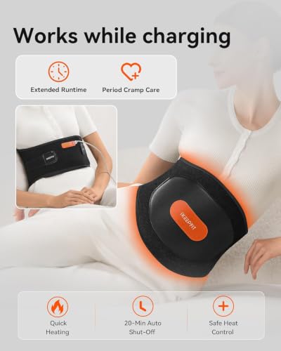 IKEEPFIT Portable Heating Pad for Back Pain Relief, FSA Eligible HSA Gift - color: A-black