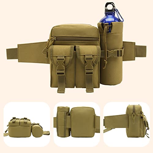 Outdoor Sports Waist Bag Cycling Waist Bag with Bottle Holder Tactic Waist Bag Tactical Fanny Pack for Cycling Running Hiking Fishing Climbing - color: Green